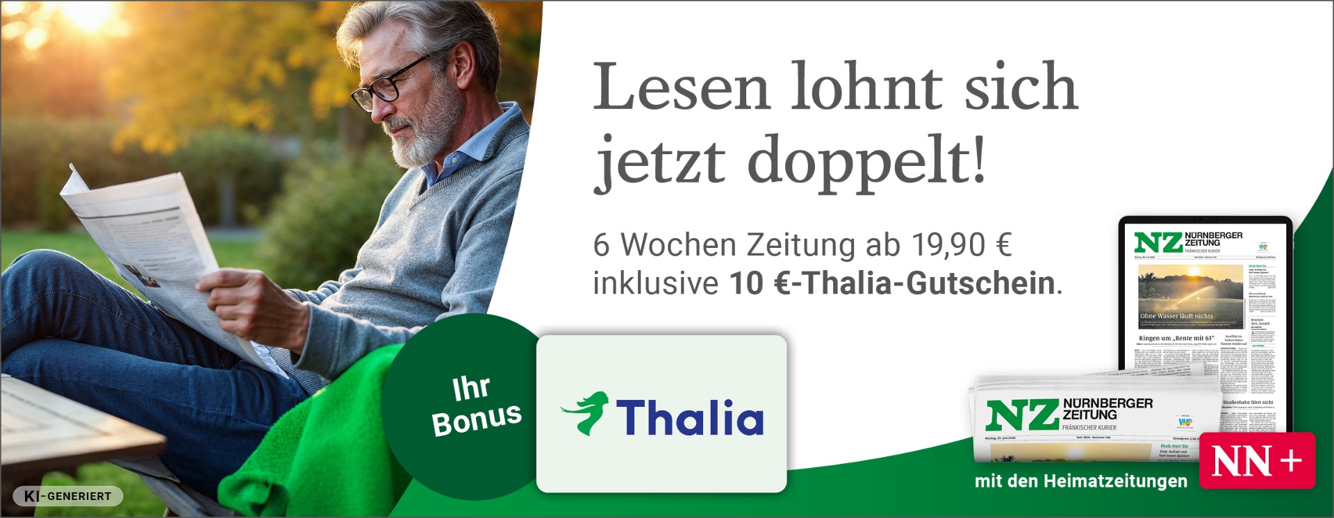 Herbstangebot: 6 Wochen Zeitung + 10 € Gutschein